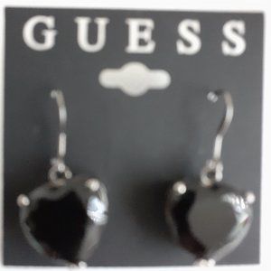 Black Heart Drop Earrings